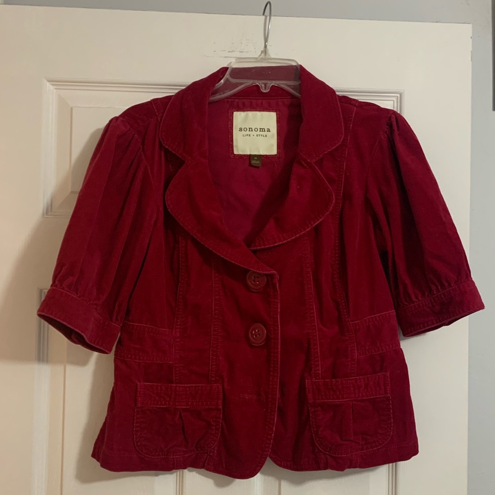 Short sleeve corduroy jacket